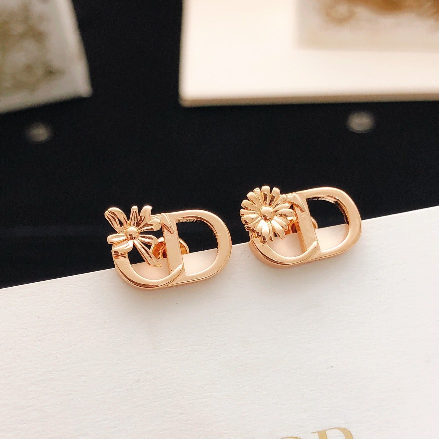 Dior Gold Brass Sunburst Earrings