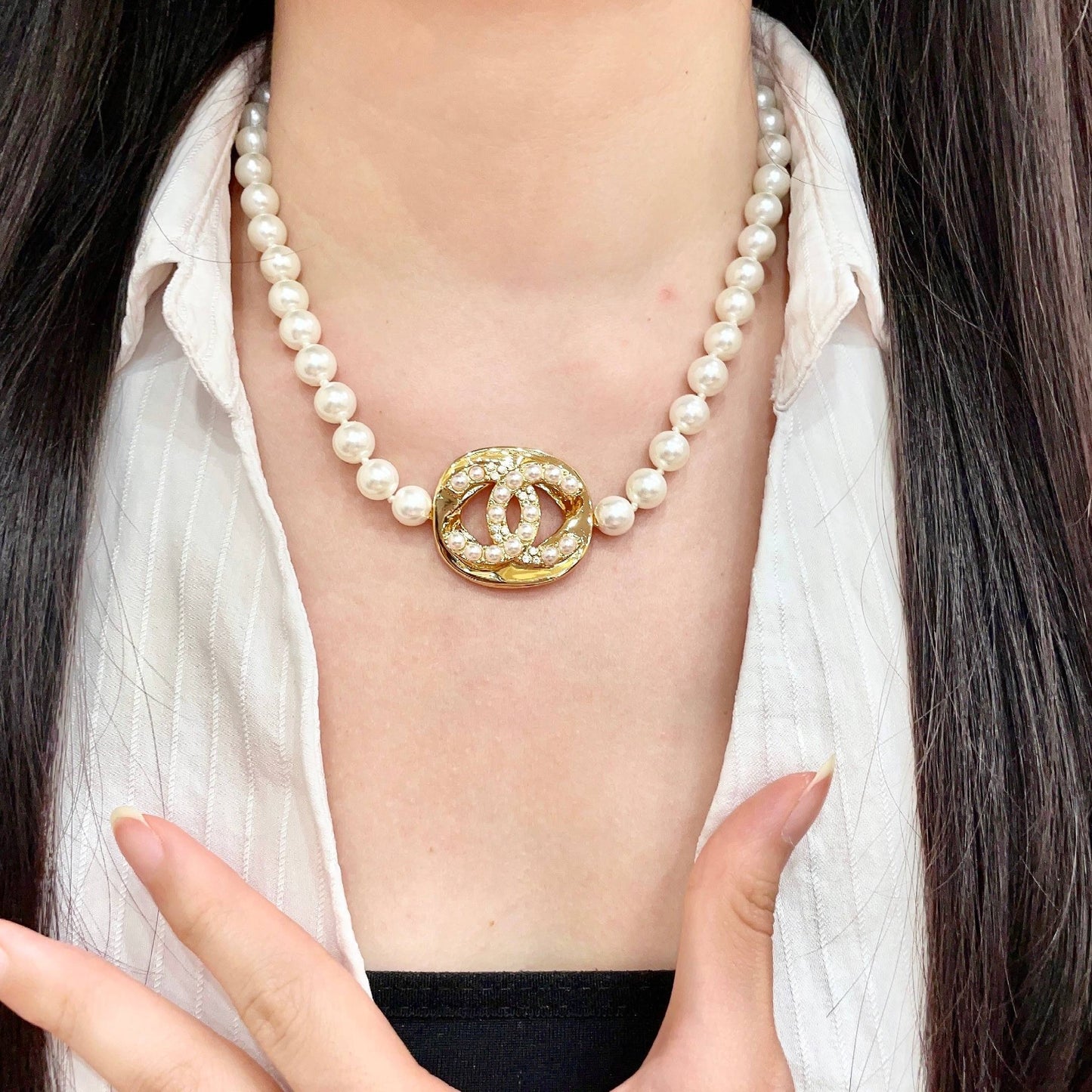 Chanel Logo Necklace
