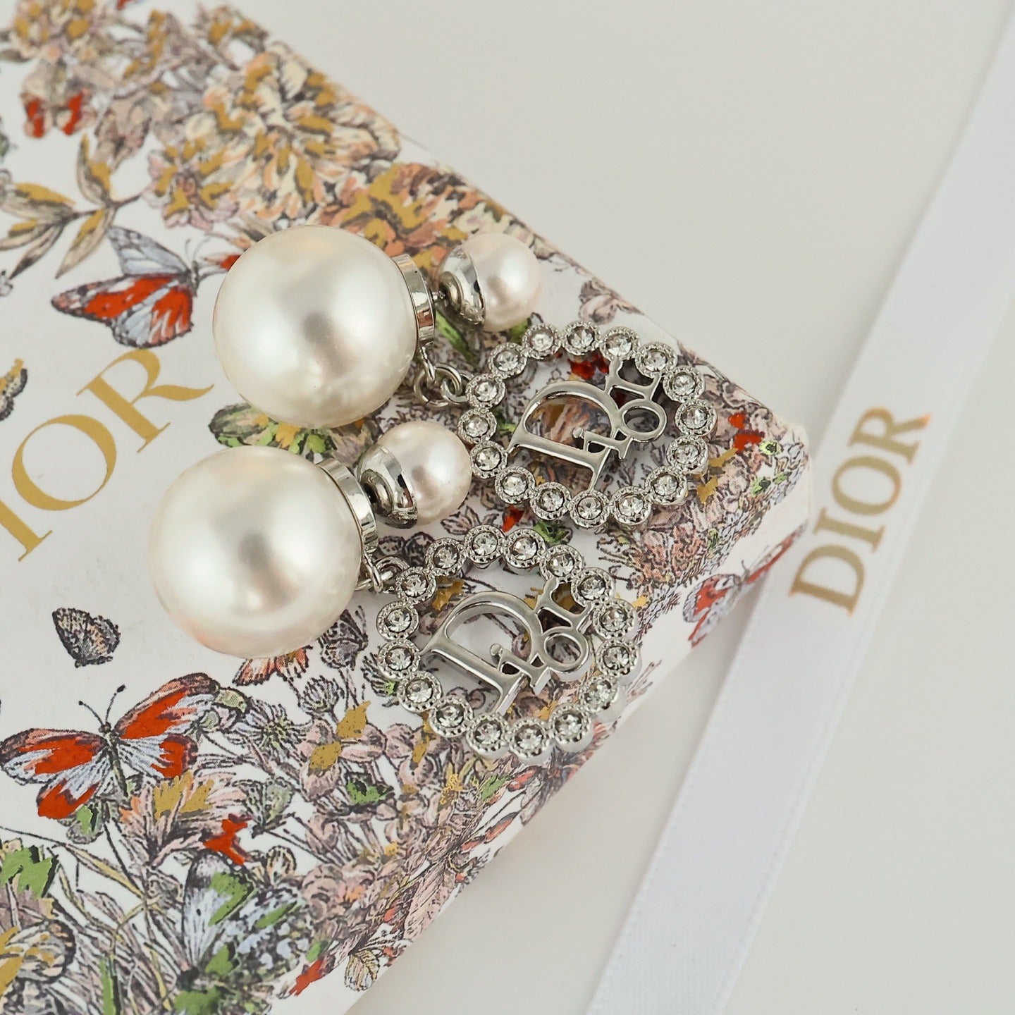 Dior Silver Pearl Earrings