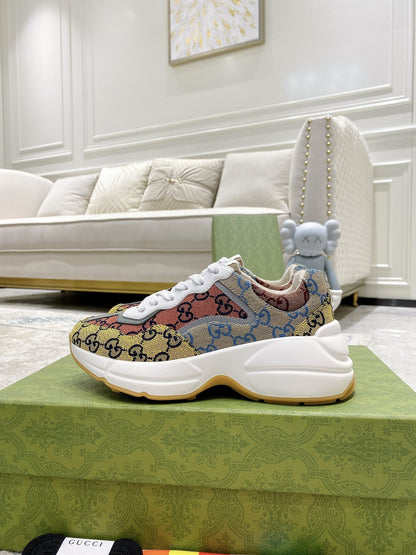Gucci Lambskin Leather Logo Sneakers