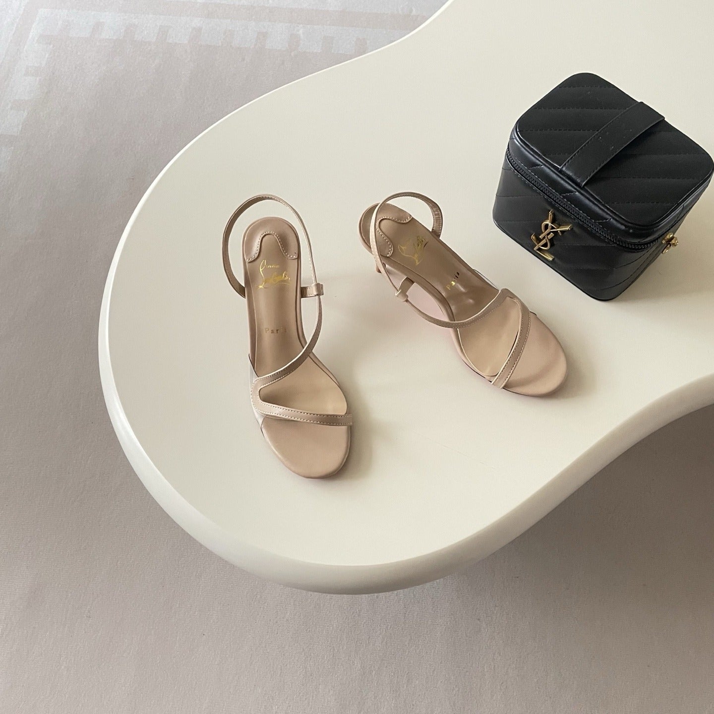 Christian Louboutin Patent Leather & Lambskin Leather Sandals