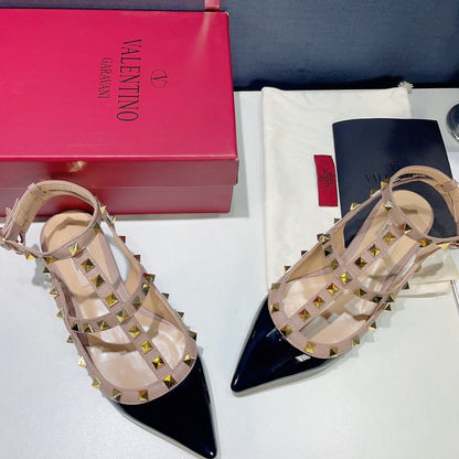 Valentino Lambskin Leather Pointed Toe Sandals
