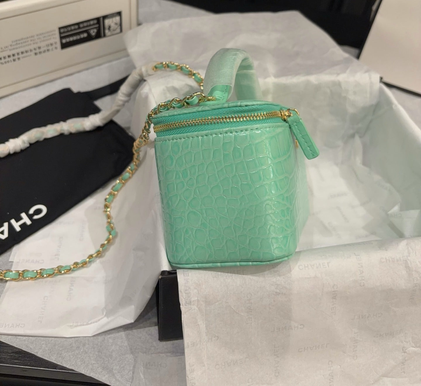 Chanel Patent Leather Chain Crossbody Bag