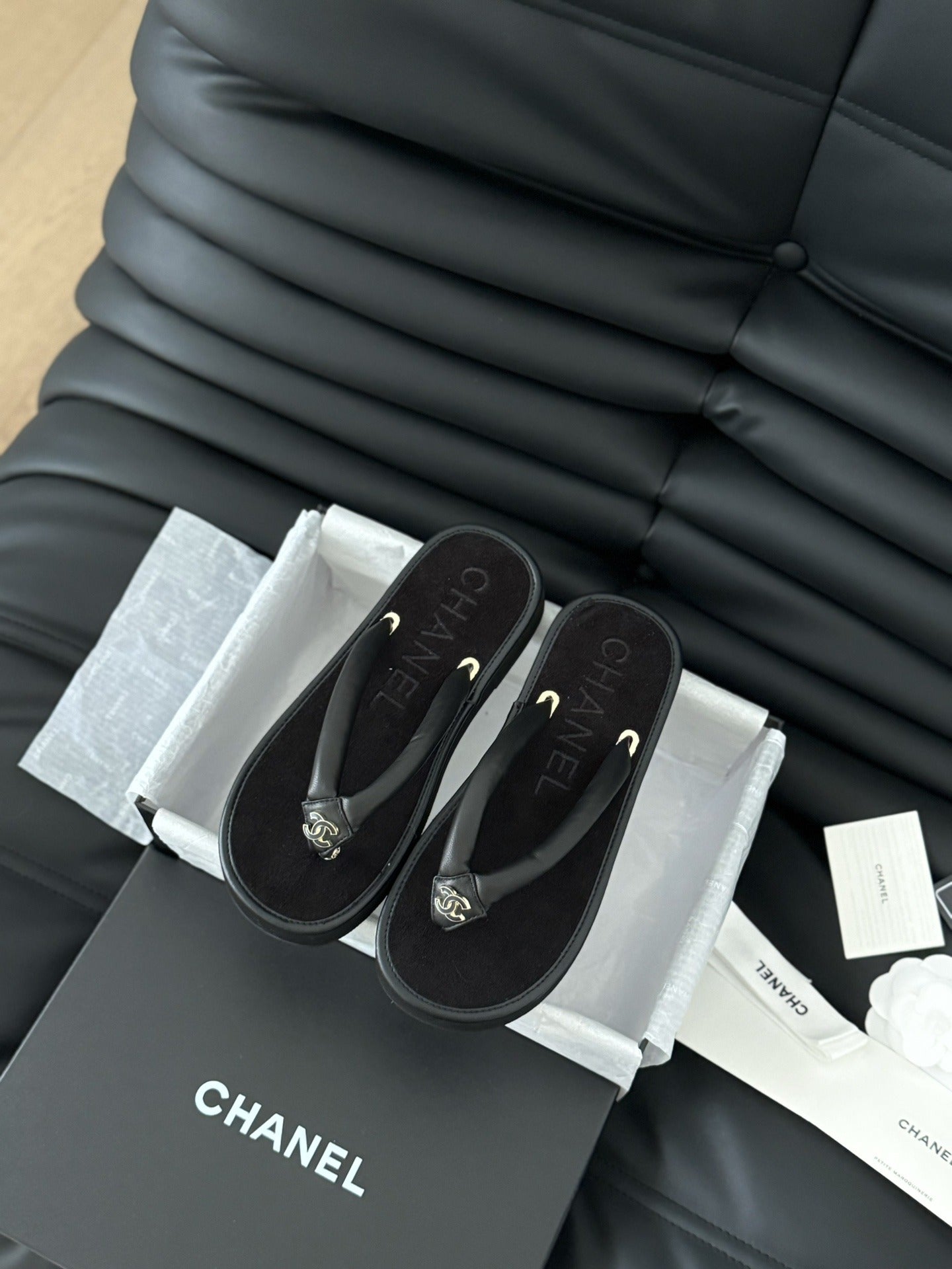 Chanel Leather Slides