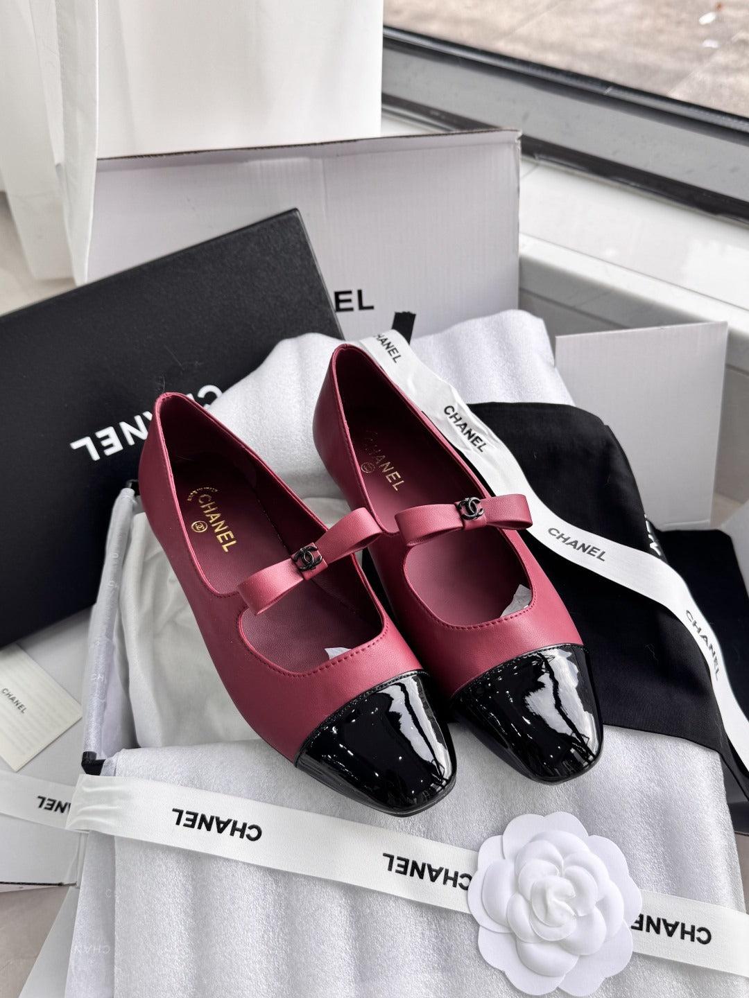 Chanel Patent Leather Bow Shoes