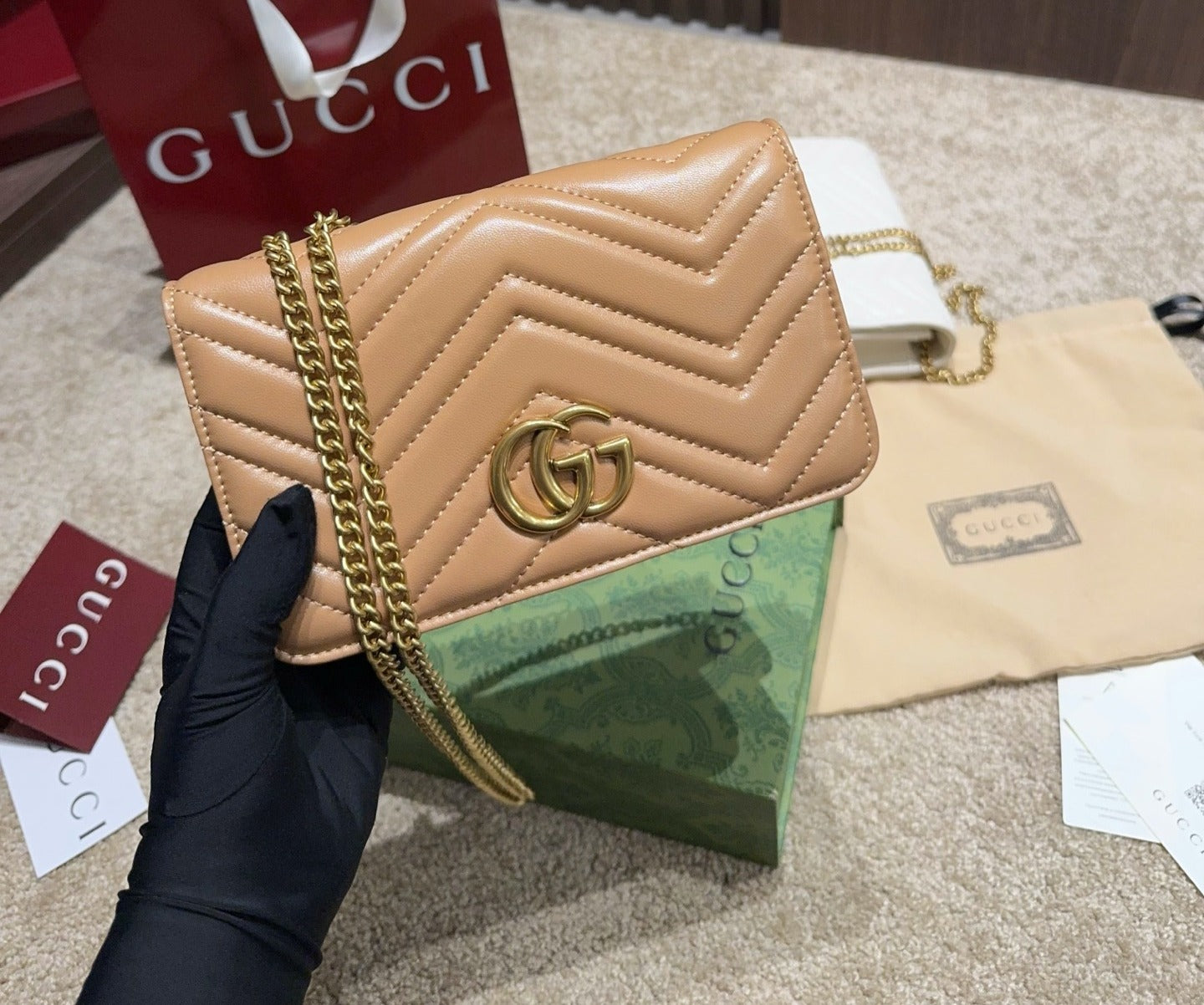 Gucci Leather GG Marmont Handbag