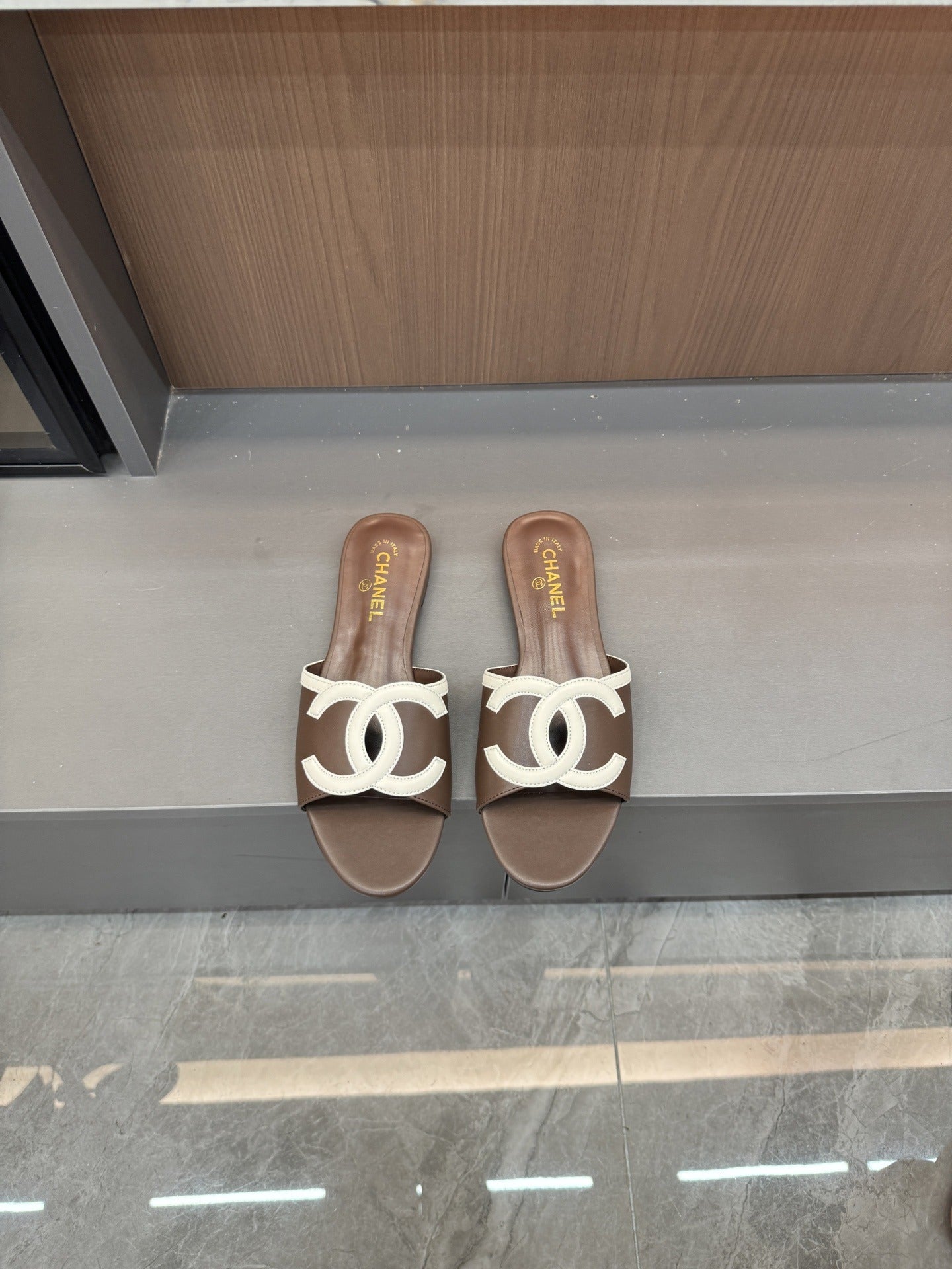 Chanel Lambskin Leather Openwork Slides