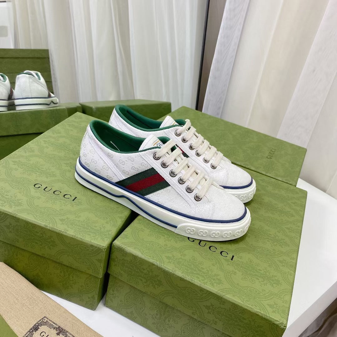 Gucci Canvas & Lambskin Leather Canvas Shoes