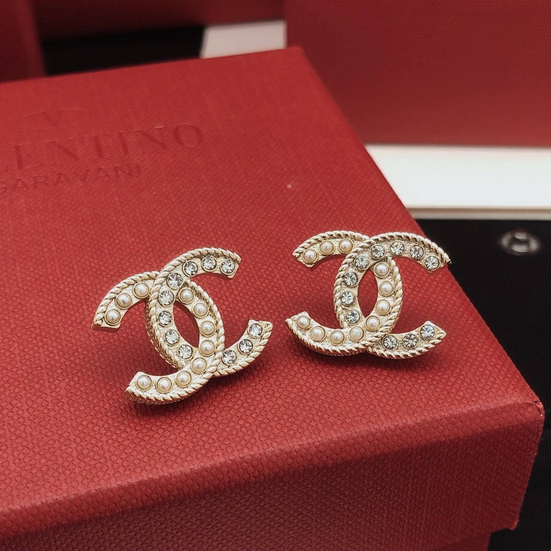Chanel Brass & Sterling Silver Earrings