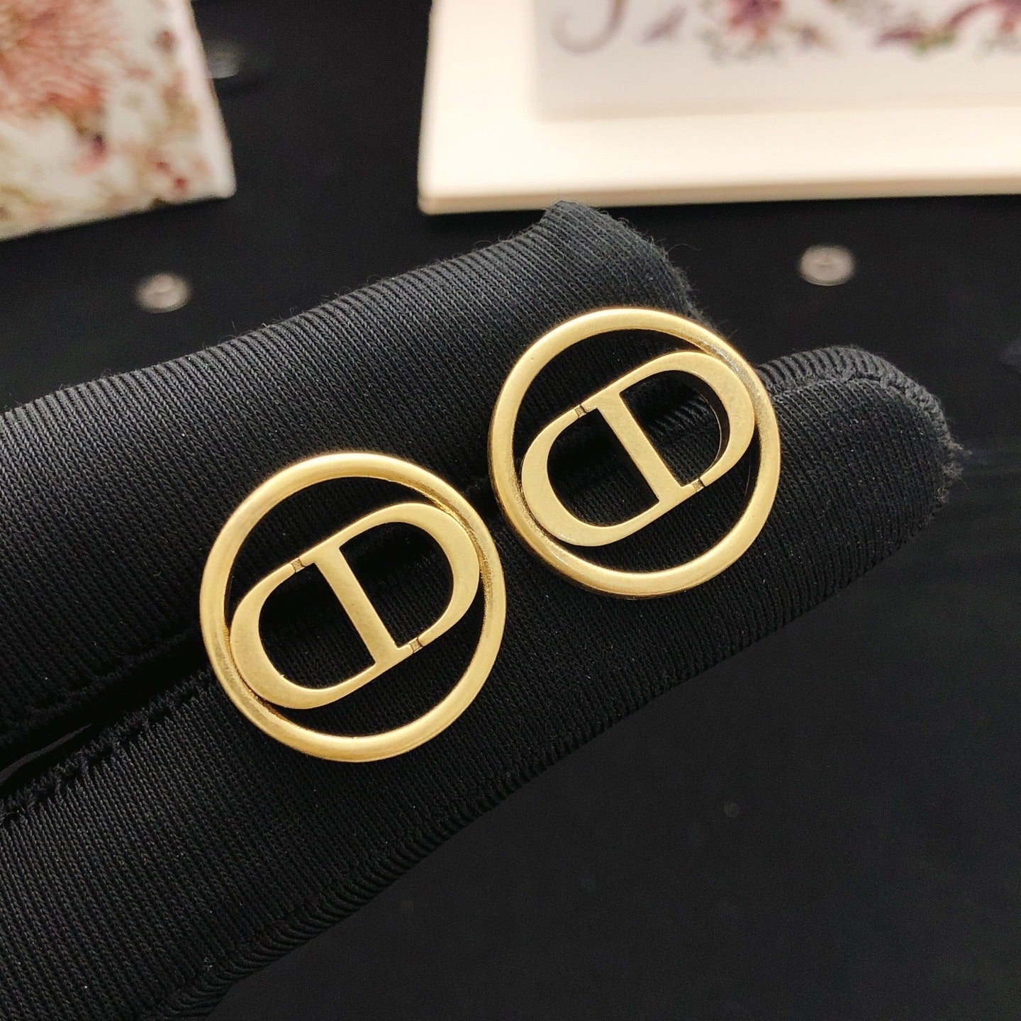 Dior Brass Round Earrings