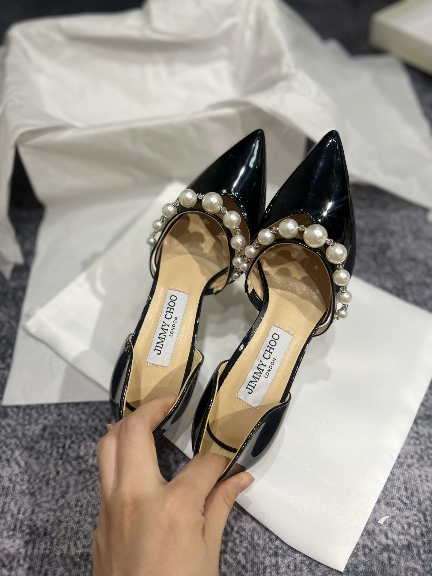 Jimmy Choo Black Pearl Heels