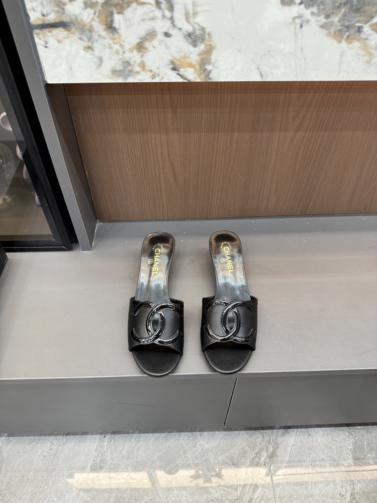 Chanel Lambskin Leather Openwork Slides