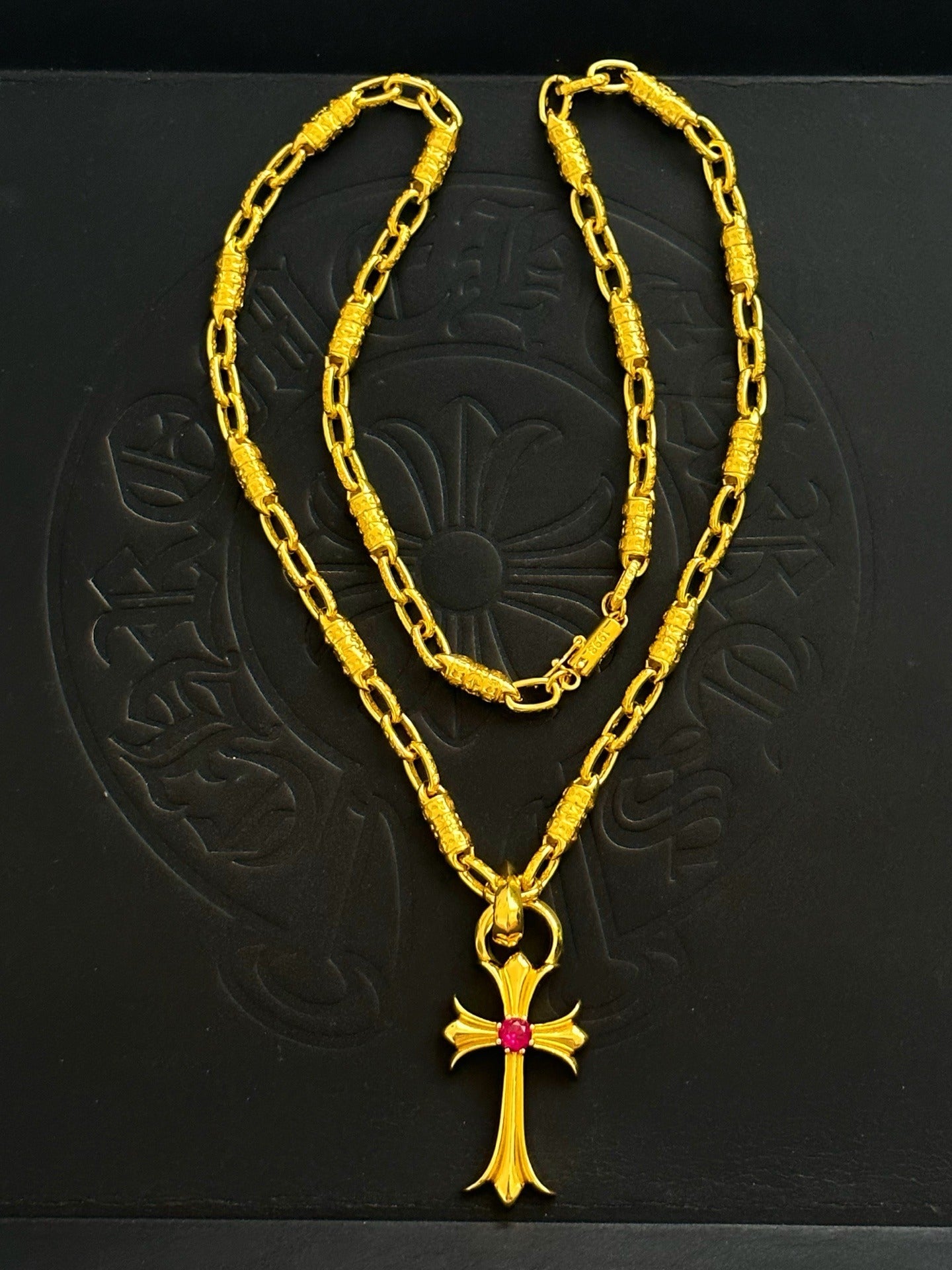 Chrome Hearts Sterling Silver Cross Necklace