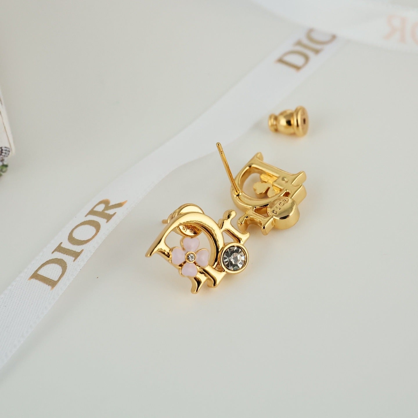 Dior Pink Crystal Earrings