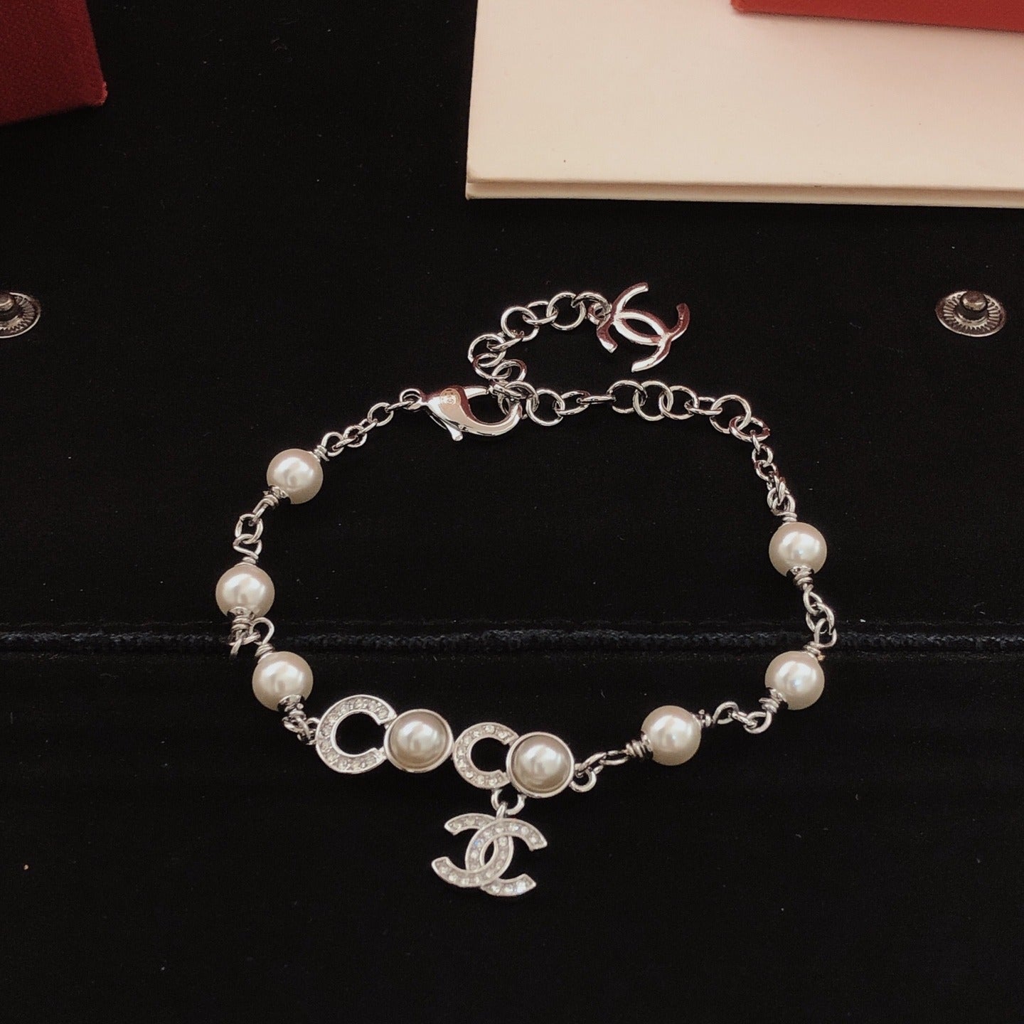 Chanel Brass Pearl Bracelet