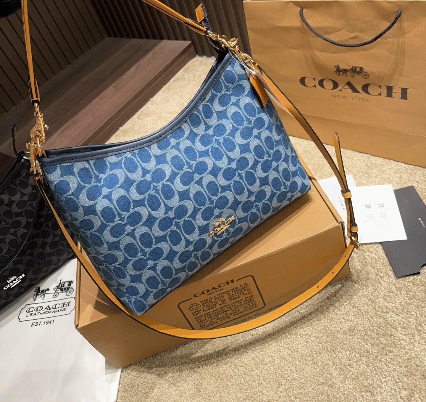 Coach Denim Vintage-Finish Crossbody Bag