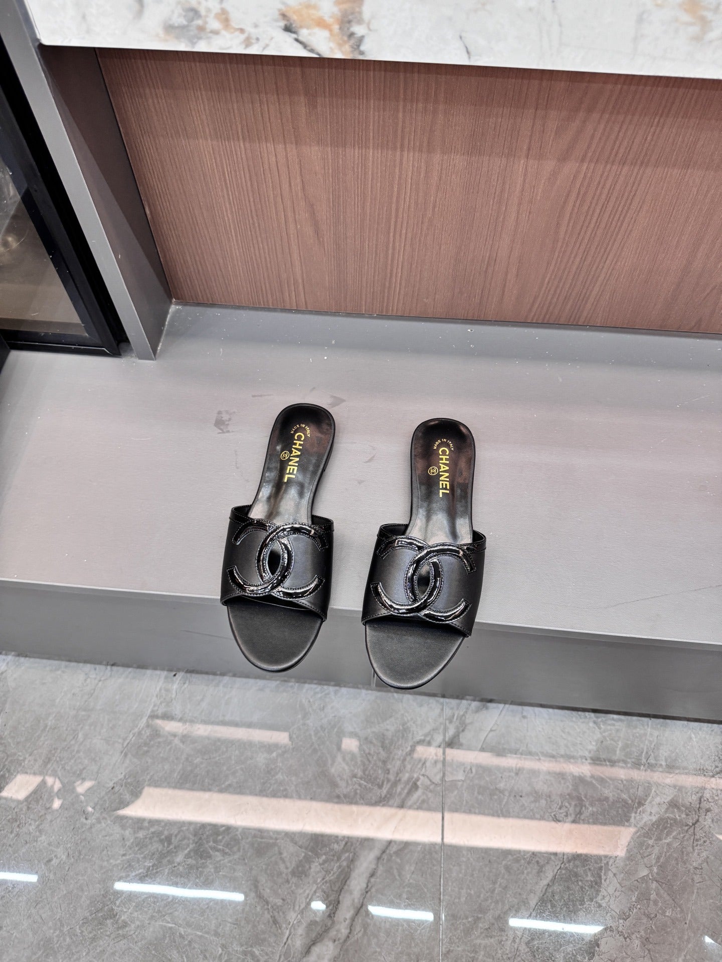 Chanel Lambskin Leather Openwork Slides