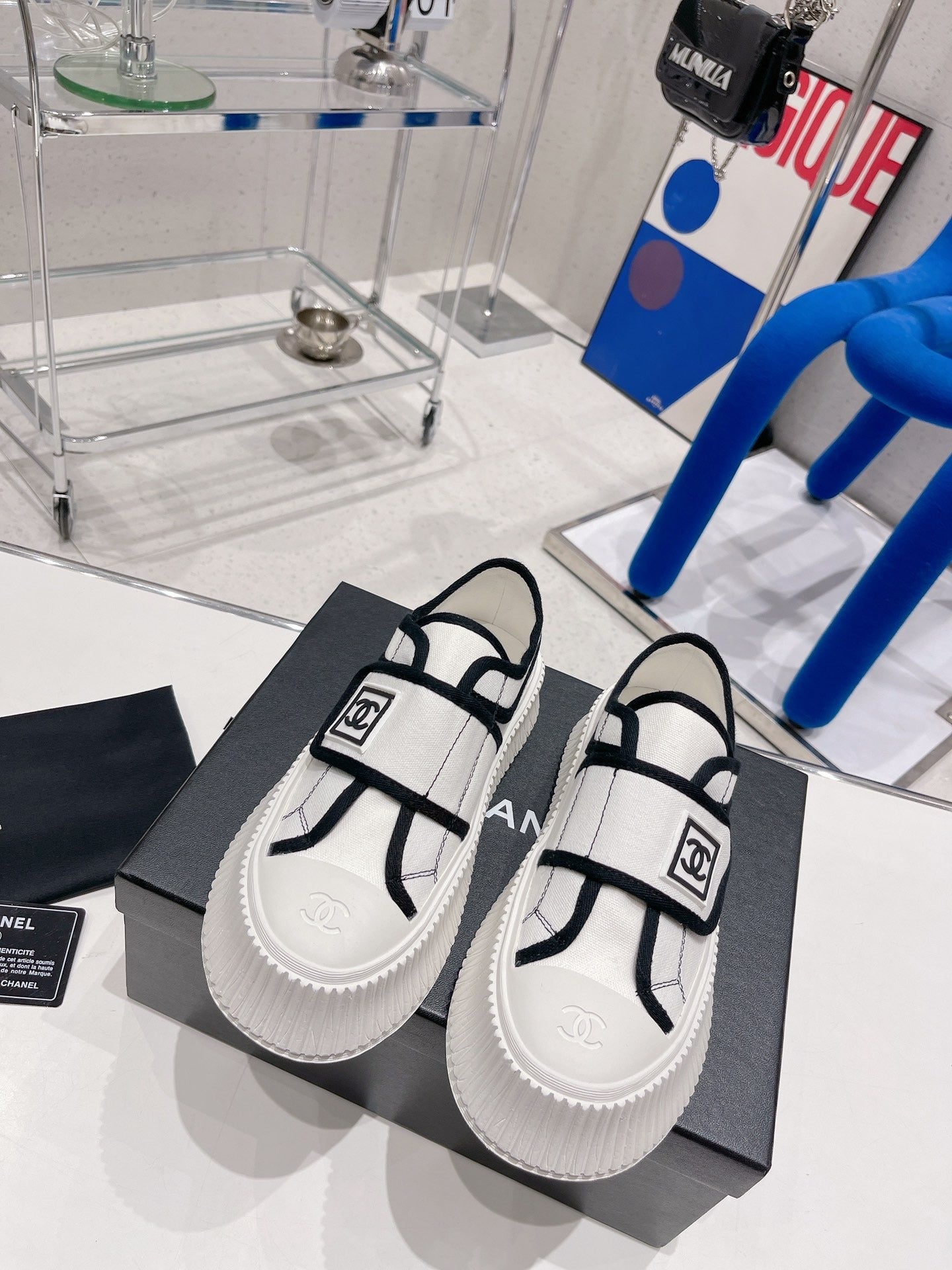 Chanel Canvas & Leather Vintage-Finish Canvas Shoes