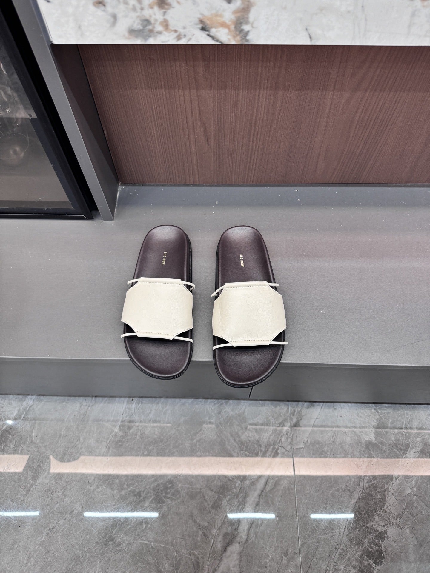 The Row Lambskin Leather Slides