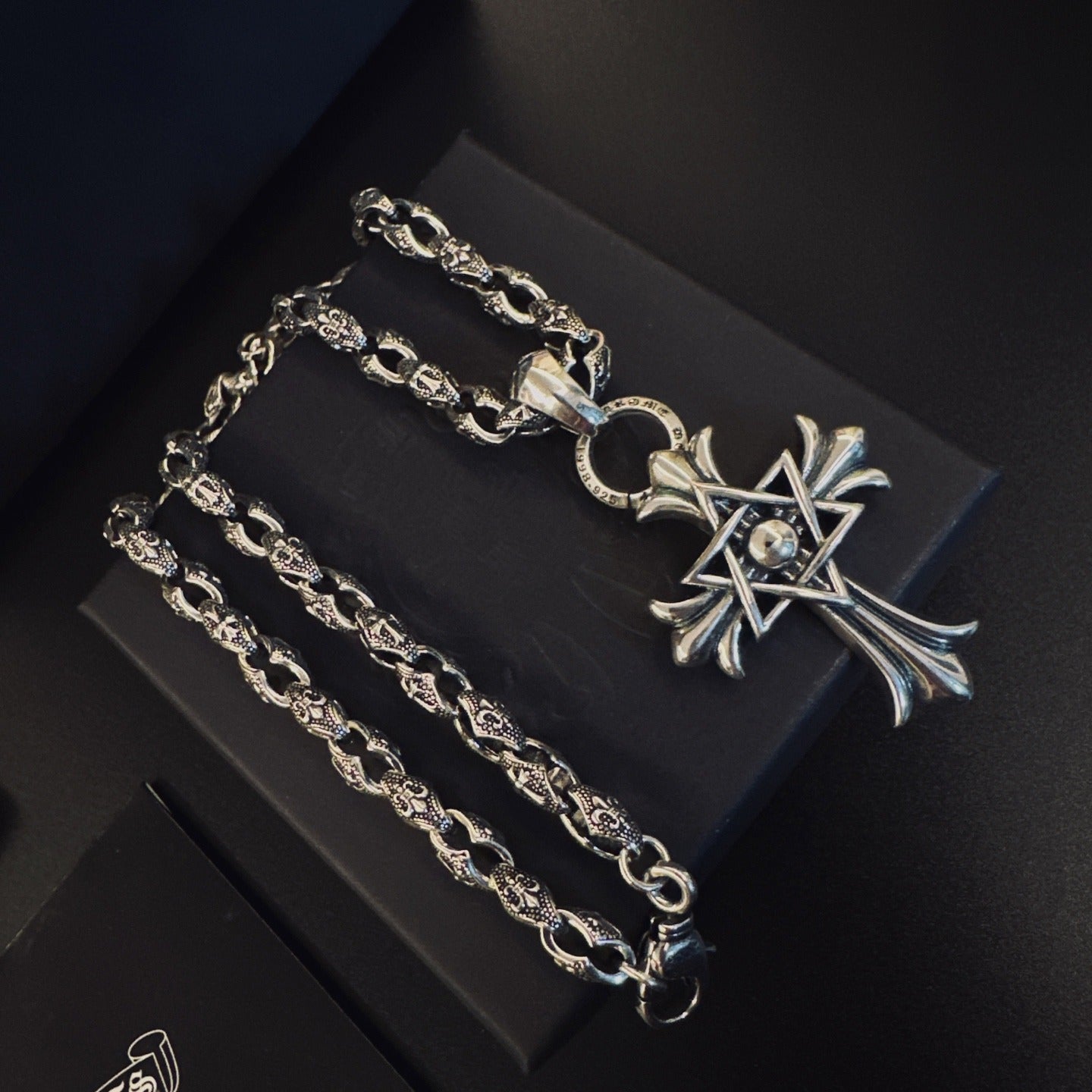 Chrome Hearts Sterling Silver Cross Necklace