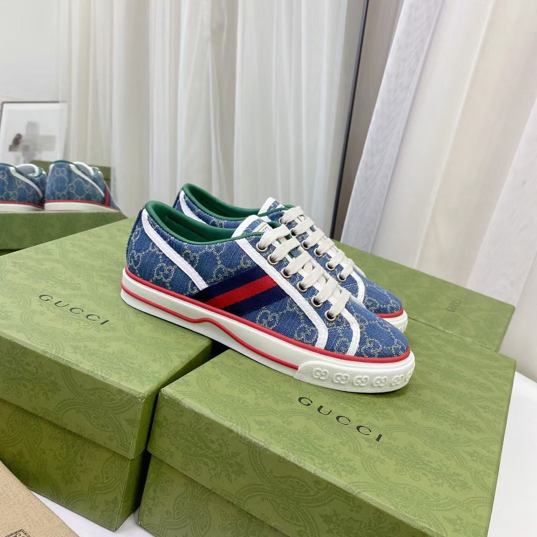 Gucci Canvas & Lambskin Leather Canvas Shoes