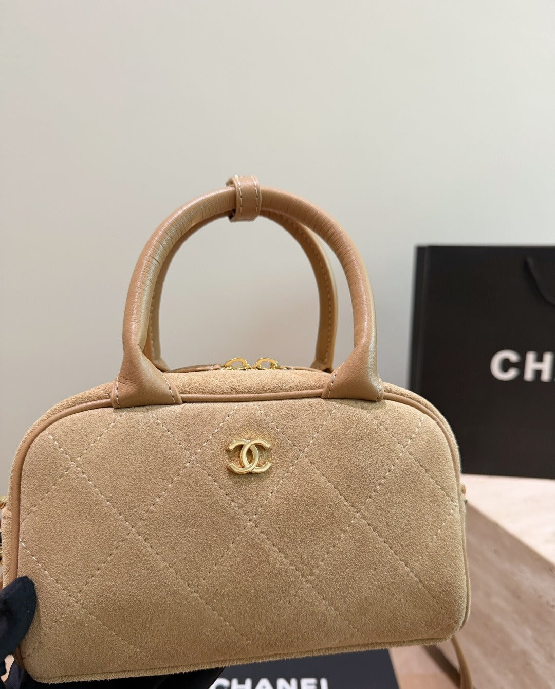 Chanel Calfskin Leather Logo Handbag