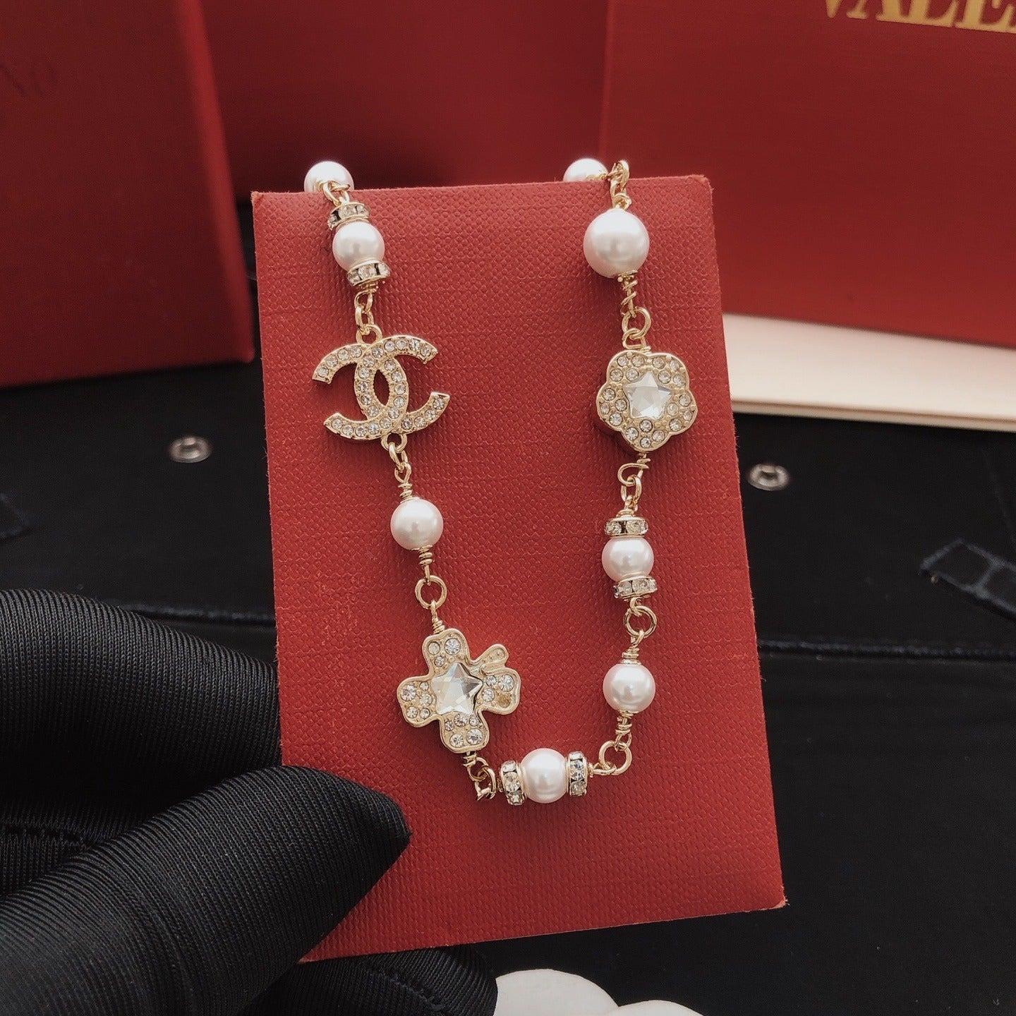 Chanel Brass Clover Necklace