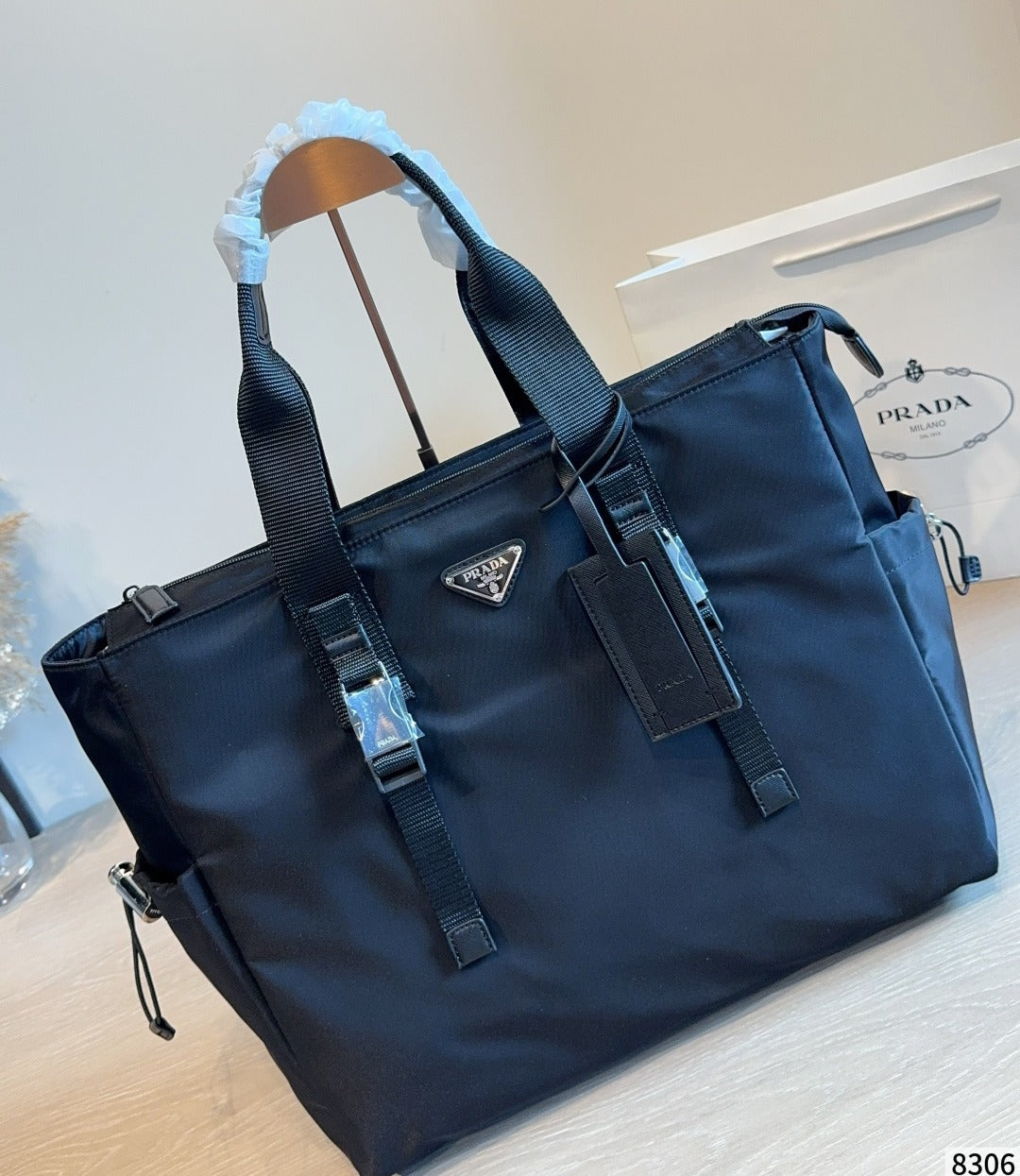 Prada Nylon Enamel Handbag