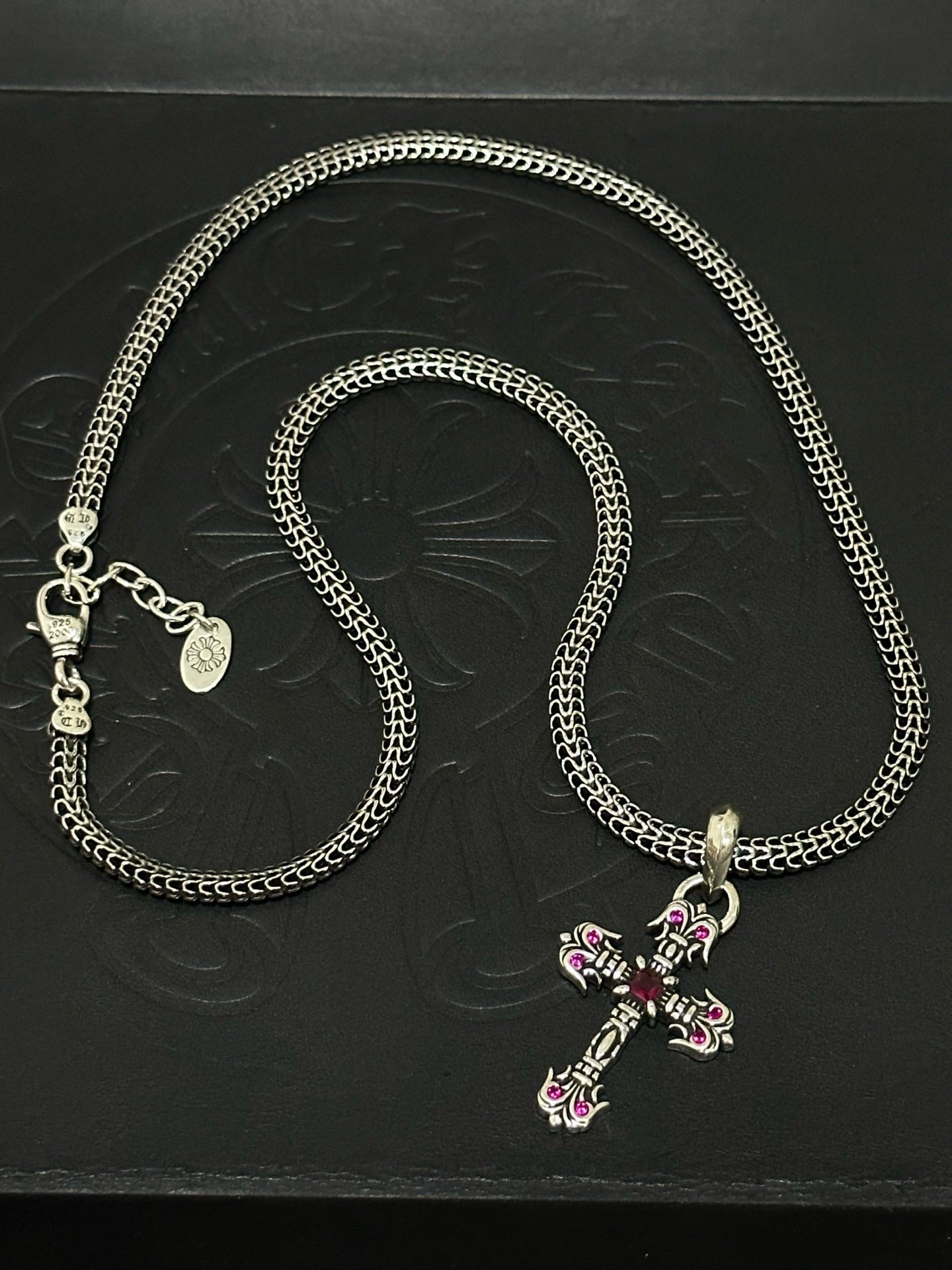 Chrome Hearts Sterling Silver Cross Necklace