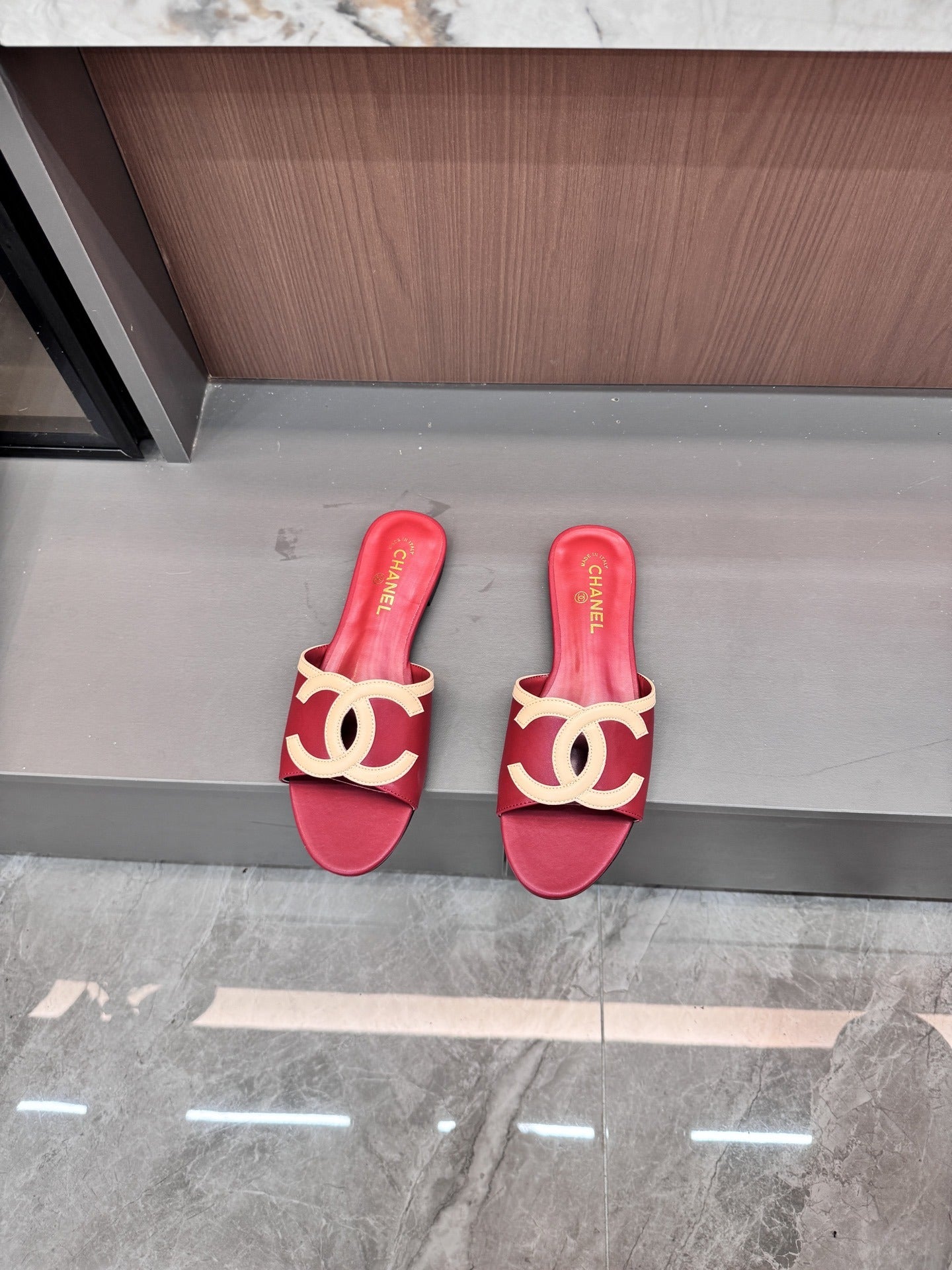 Chanel Lambskin Leather Openwork Slides