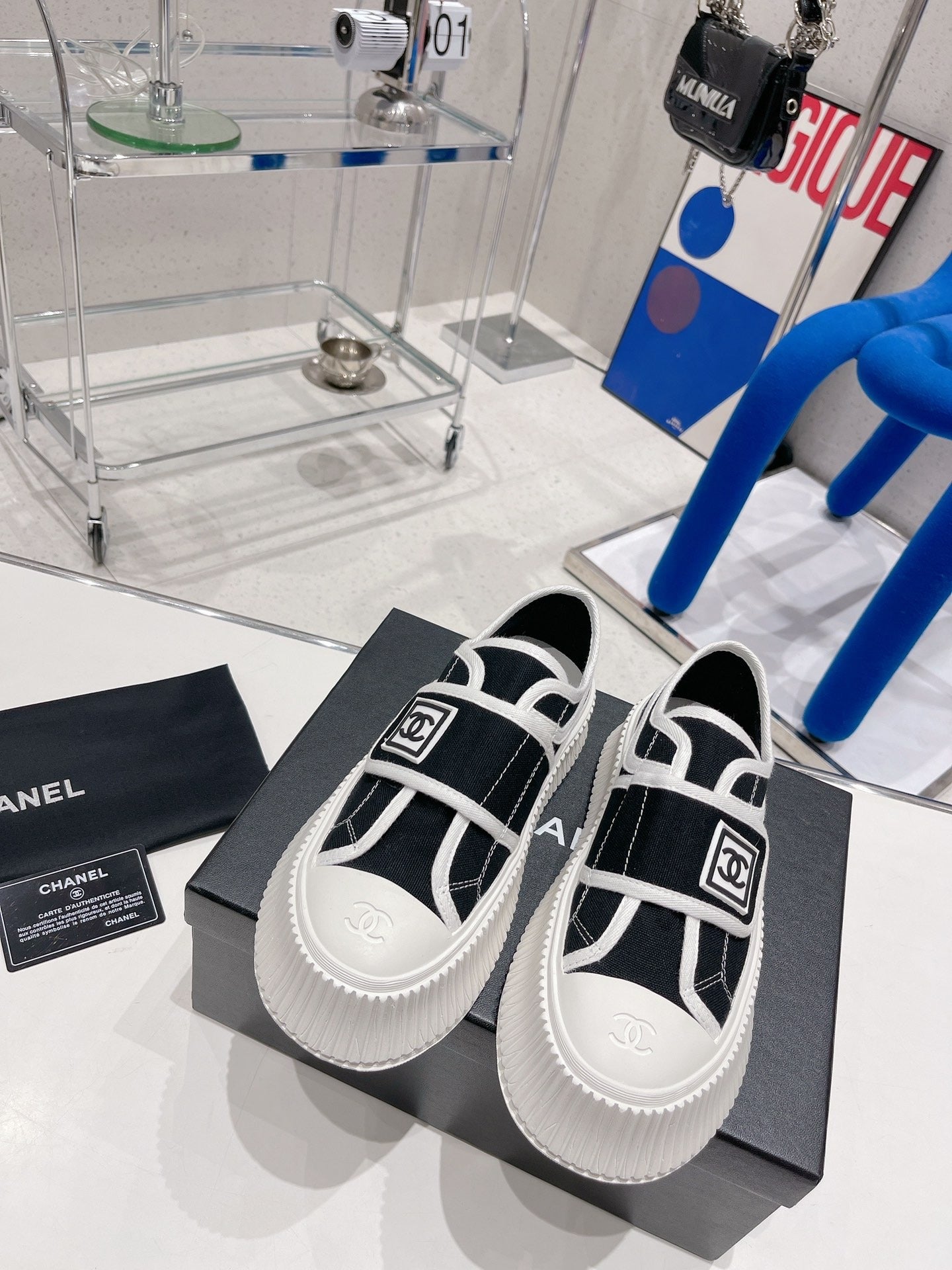 Chanel Canvas & Leather Vintage-Finish Canvas Shoes