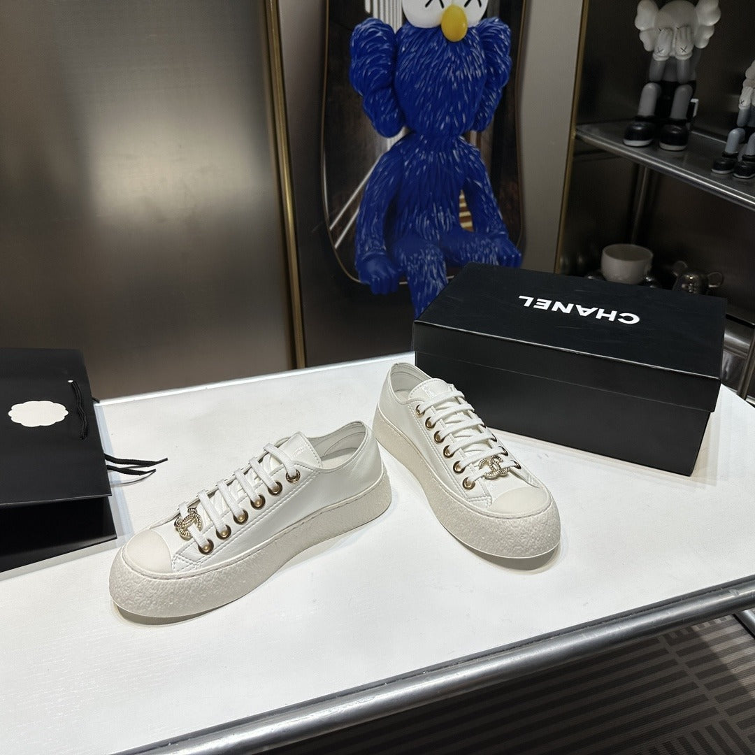 Chanel Lambskin Leather Logo Shoes