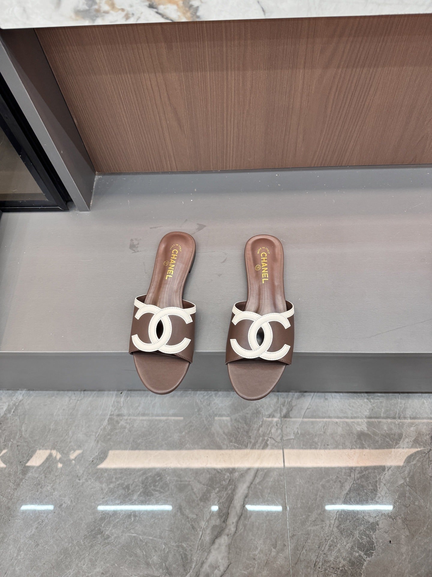 Chanel Lambskin Leather Openwork Slides