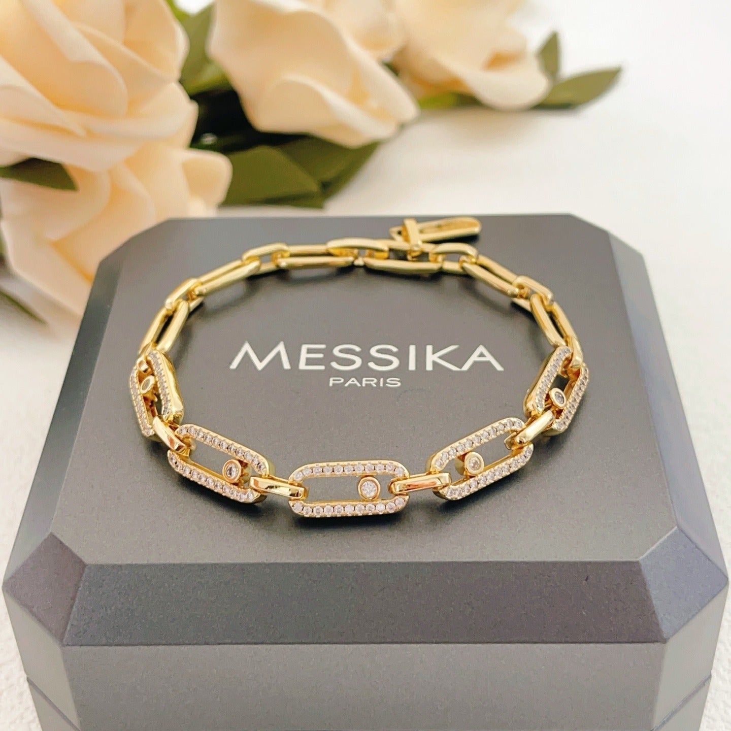 Messika Gold Brass Pave Bracelet