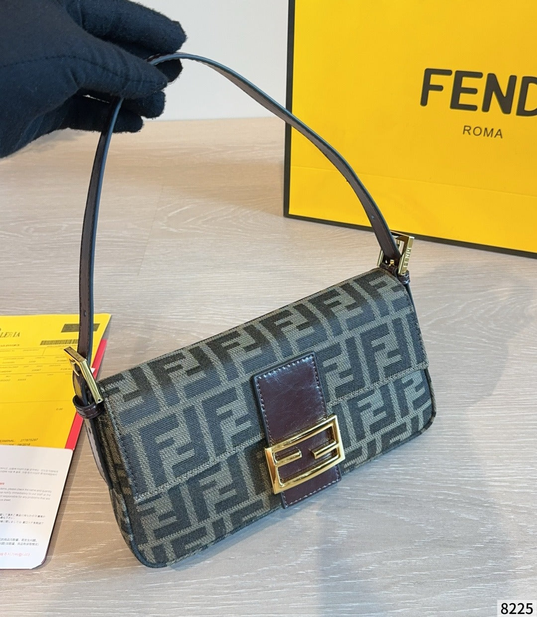 Fendi Brown Canvas Monogram Handbag