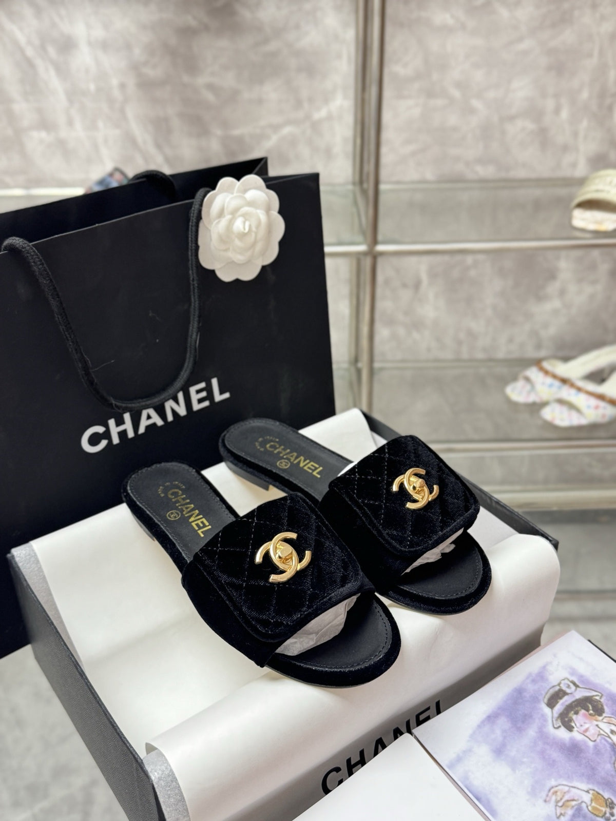 Chanel Lambskin Leather Slides