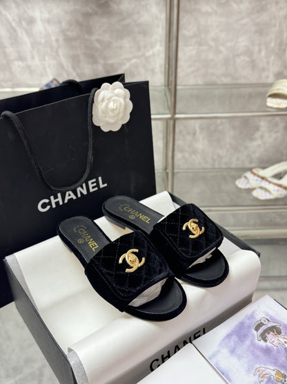 Chanel Lambskin Leather Slides