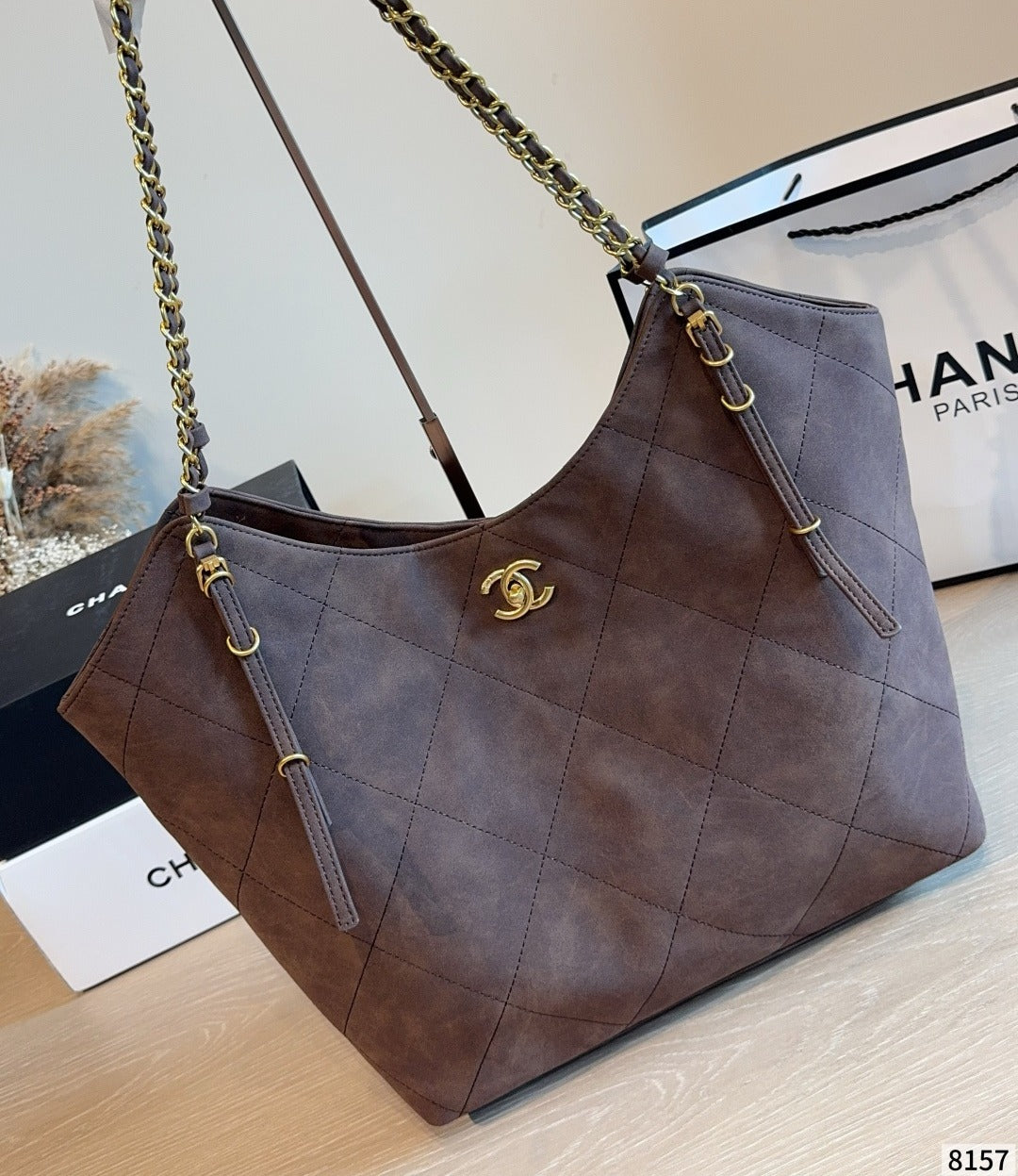 Chanel Suede Logo Handbag