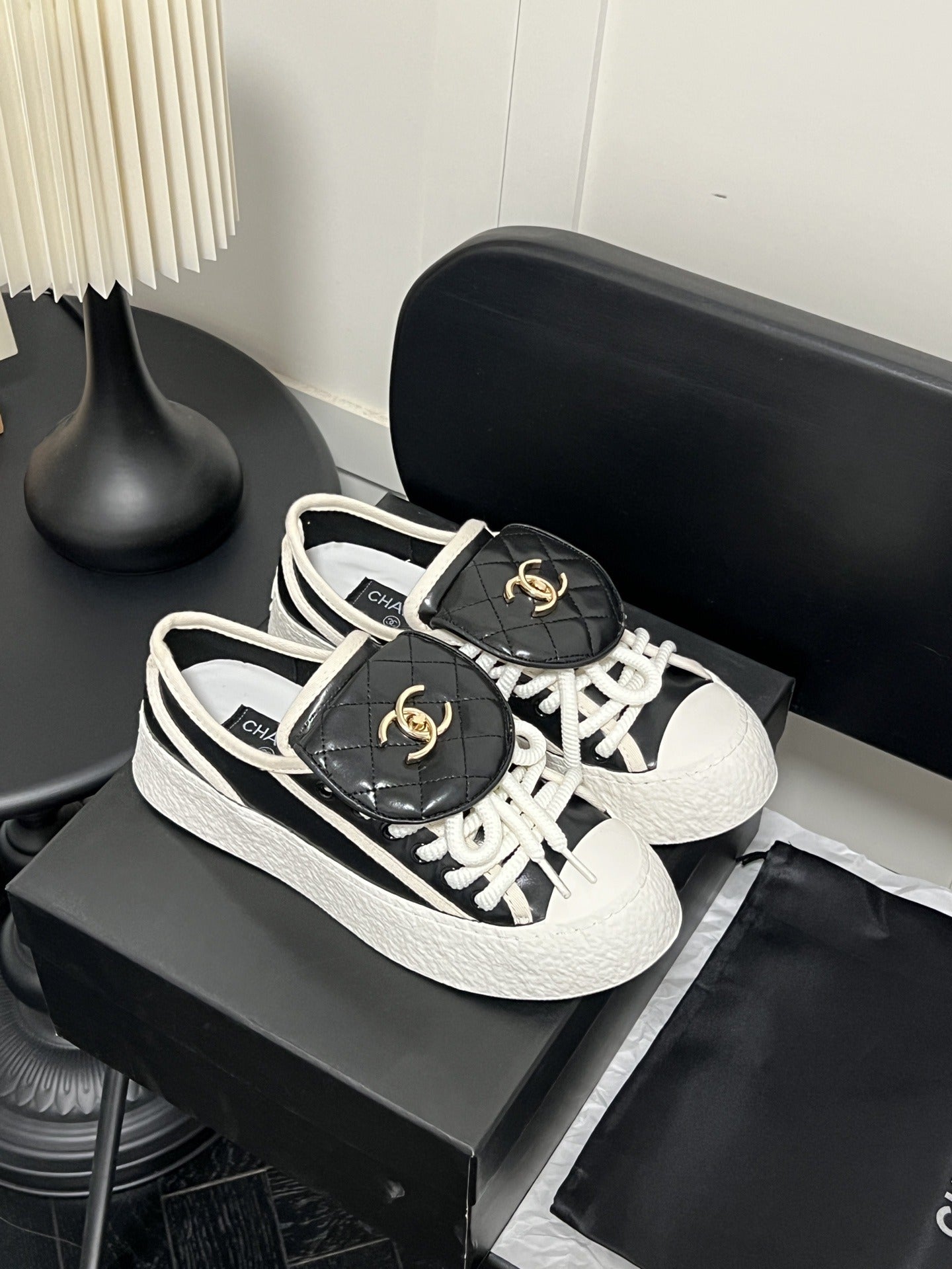 Chanel Leather Vintage-Finish Shoes