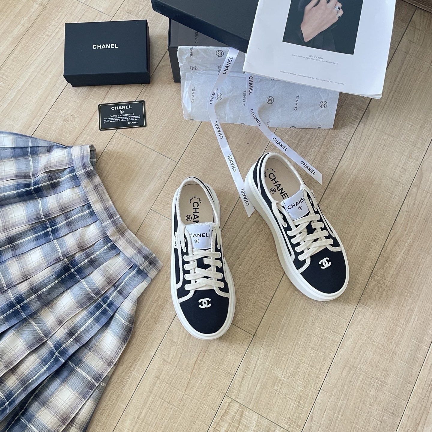Chanel Canvas & Leather Canvas Shoes