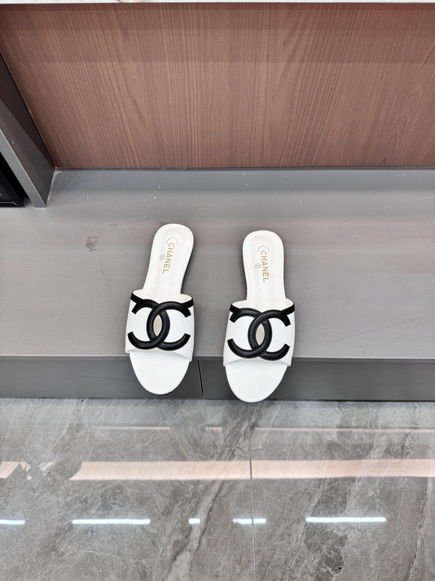 Chanel Lambskin Leather Openwork Slides