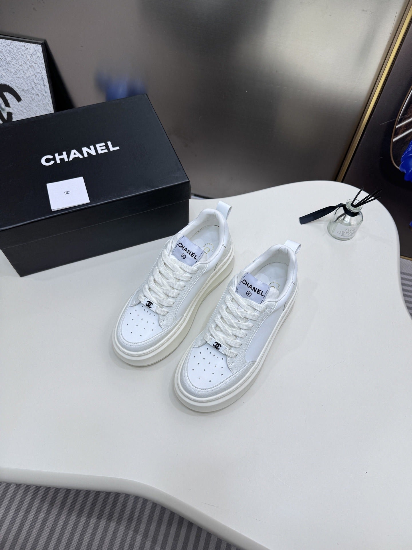Chanel Leather Tennis Shoes