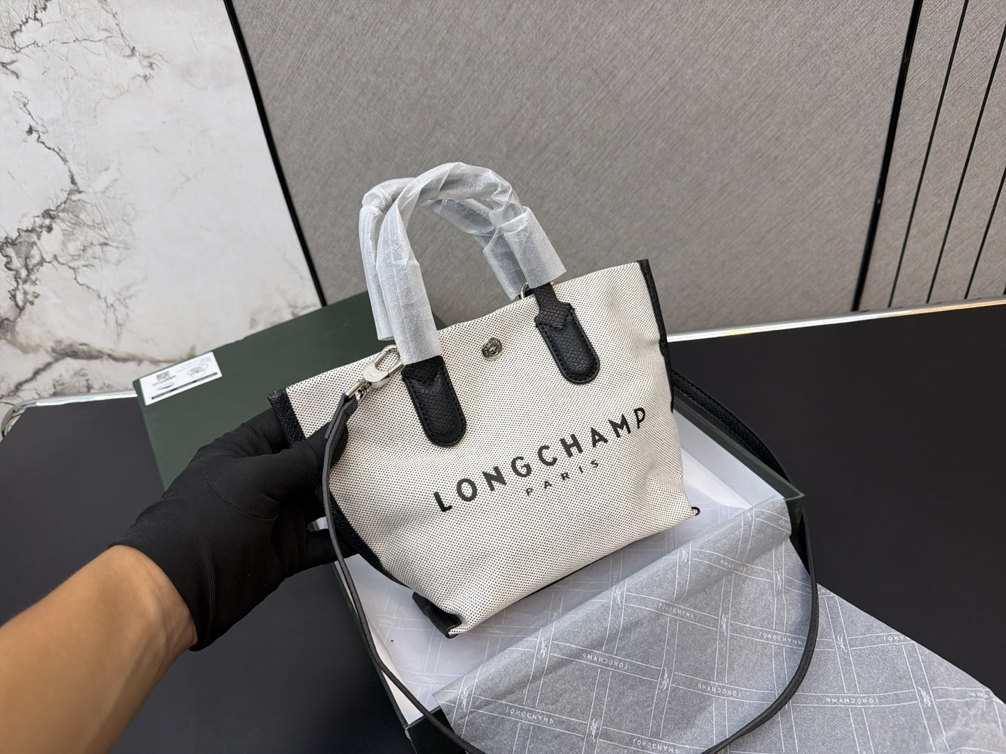 Longchamp Canvas Printed Tote Bag