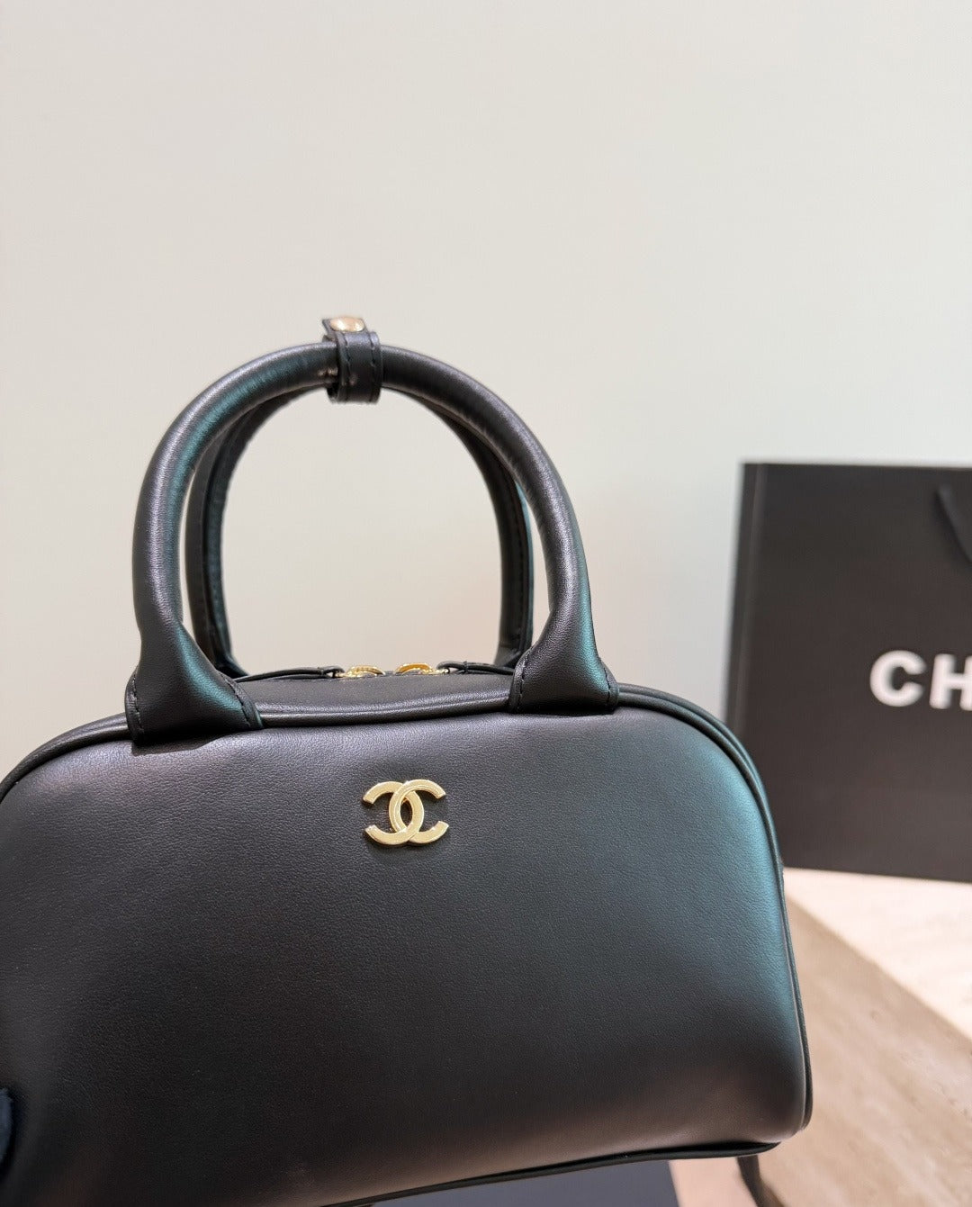 Chanel Calfskin Leather Logo Handbag