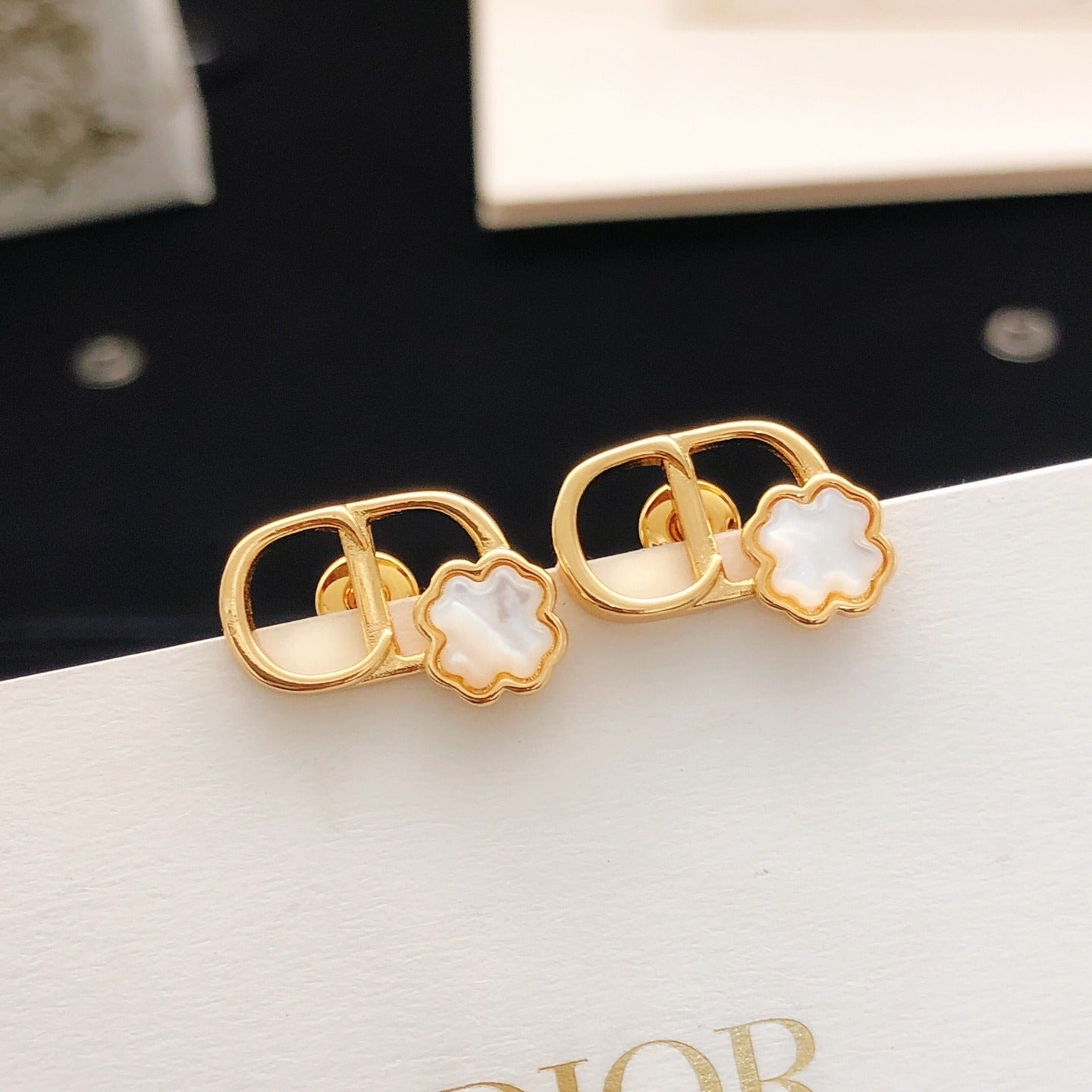 Dior Brass Clover Earrings