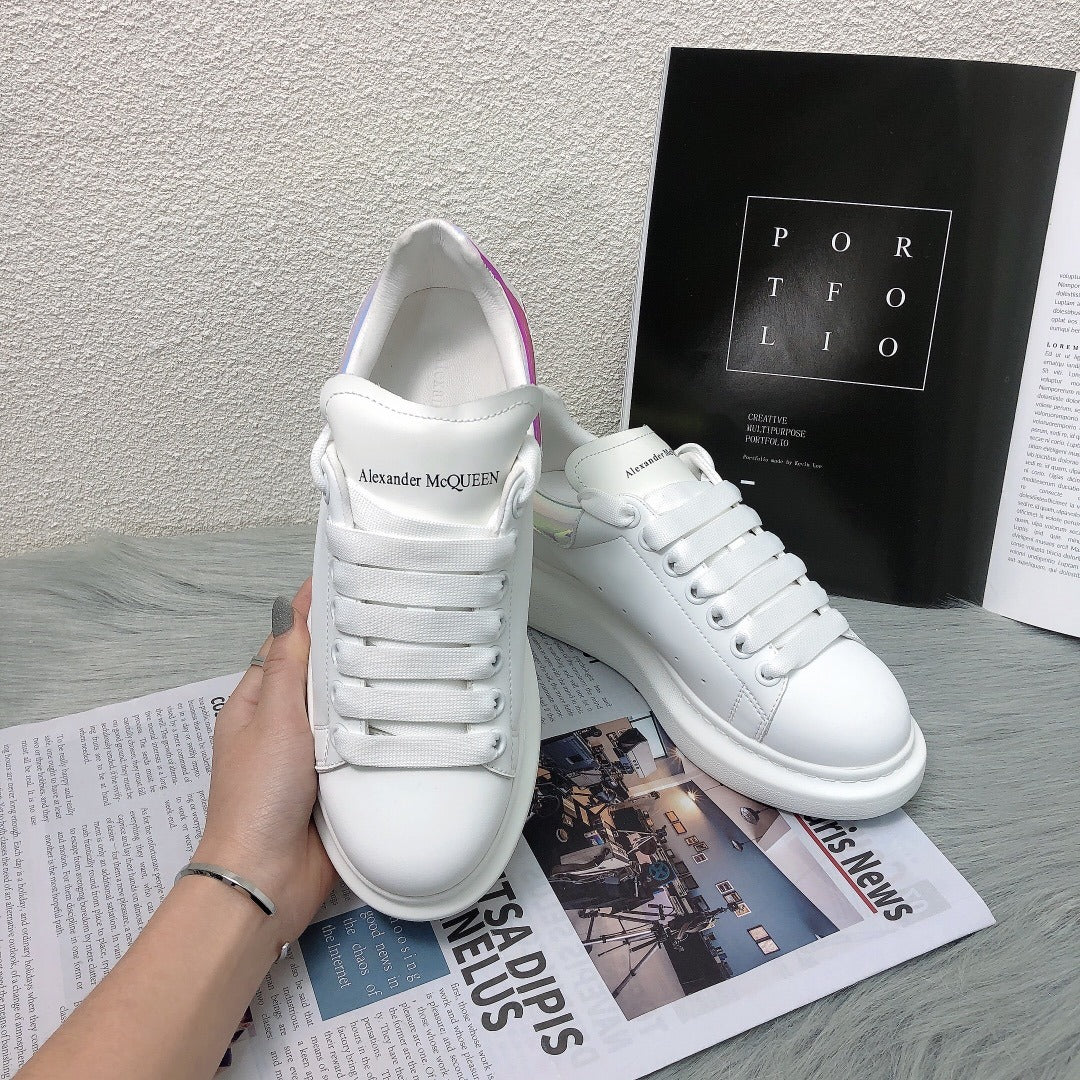 Alexander McQueen Lambskin Leather Logo Sneakers