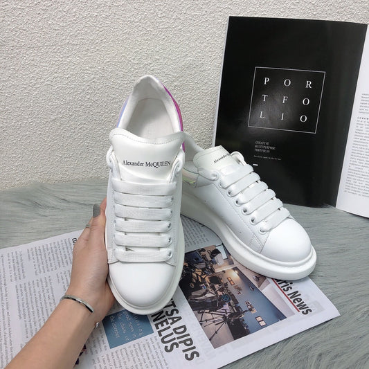 Alexander McQueen Lambskin Leather Logo Sneakers