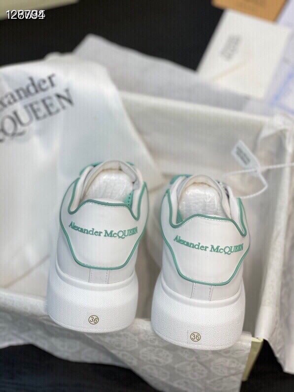 Alexander McQueen Women White Lambskin Leather Logo Sneakers
