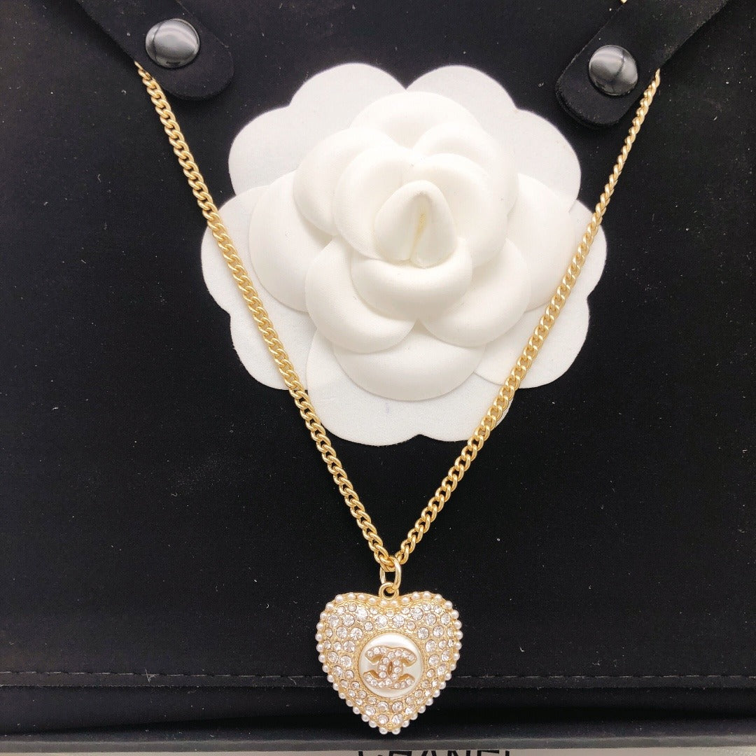 Chanel Black Heart Necklace