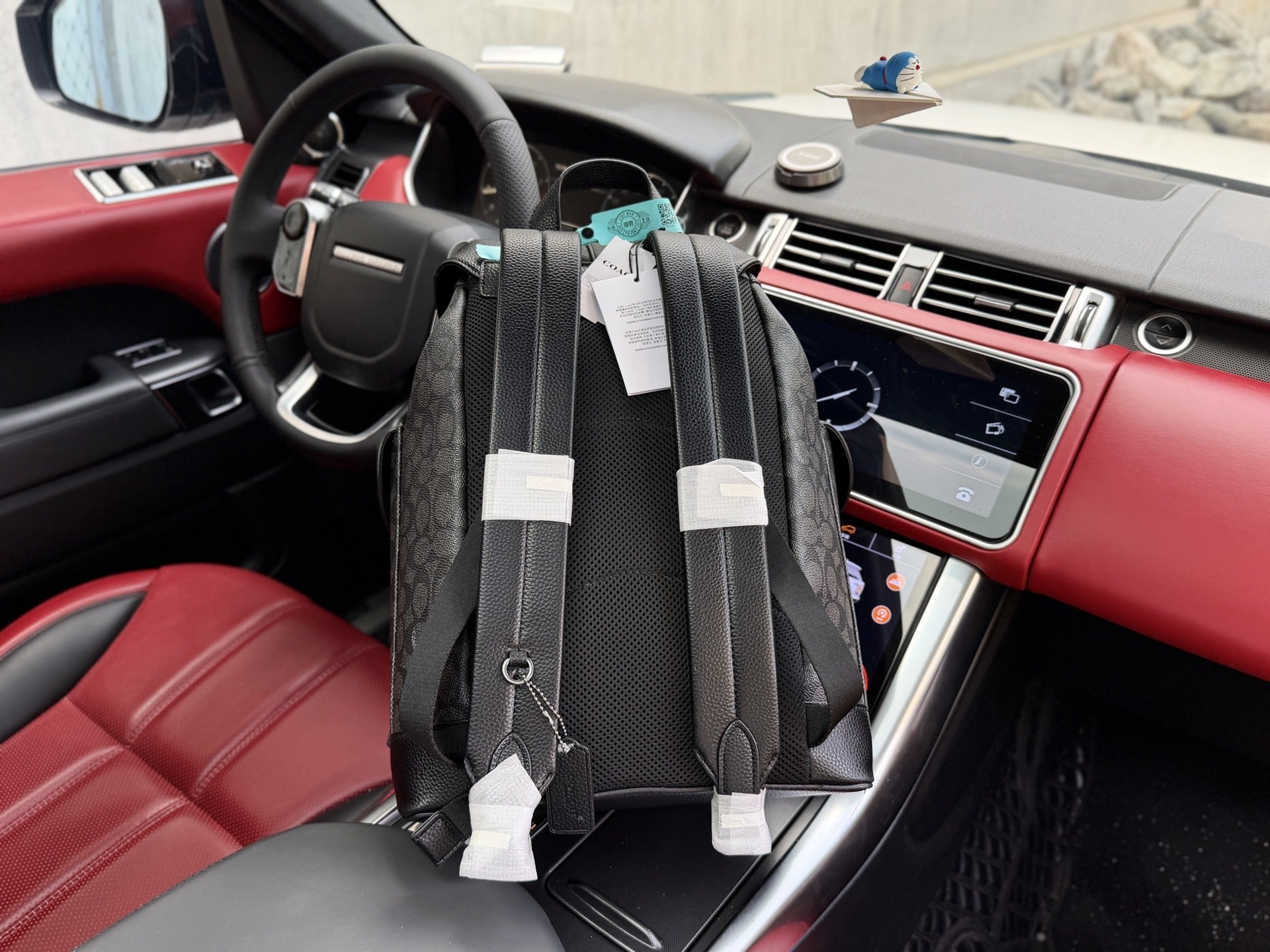 Coach Leather Logo Backpack